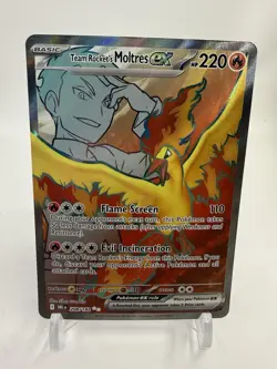 Pokemon Destined Rivals Team Rocket's Moltres ex 208/182 Full Art Ultra Rare NM - Image 1