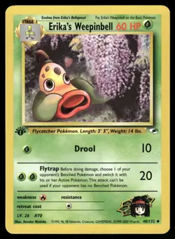 Erika's Weepinbell 48/132 Uncommon Gym Heroes Pokemon 1st Edition Lightly Played - Image 1
