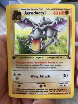 Pokemon TCG Aerodactyl Fossil 1st Edition Holo Rare WOTC LP Condition - Image 1