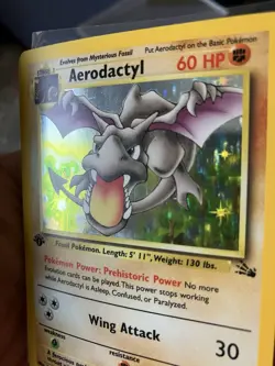 Pokemon TCG Aerodactyl Fossil 1st Edition Holo Rare WOTC LP Condition - Image 2