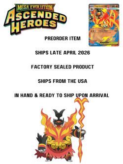 Pokemon TCG - Ascended Heroes Mega Emboar EX Box SEALED PREORDER Ships April - Image 2
