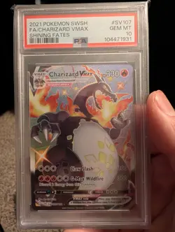 Pokemon Charizard VMAX SV107/SV122 Shining Fates Shiny Holo Rare PSA 10 - Image 1