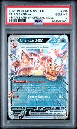 2025 POKEMON SVP EN-SV BLACK STAR PROMO #196 CHARIZARD EX PSA 10 - Image 1