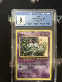 CGC 9 Mint Mew Holo 53/108 | 2016 Pokemon XY Evolutions - Image 1