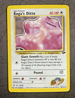 Koga's Ditto 10/132 HOLO Gym Heroes Challenge Pokemon TCG WOTC NM (SEE PICS) - Image 1