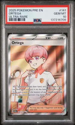 2025 POKEMON PRE EN-PRISMATIC EVOLUTIONS ULTRA RARE #141 ORTEGA PSA 10 - Image 1