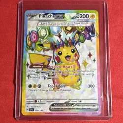 Pokemon Pikachu EX Full Art Ultra Rare SV8 Surging Sparks Holo 219/191 - Image 1