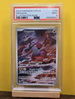 2023 POKEMON PAR EN-PARADOX RIFT ILLUSTRATION RARE #199 GROUDON PSA 9 - Image 1