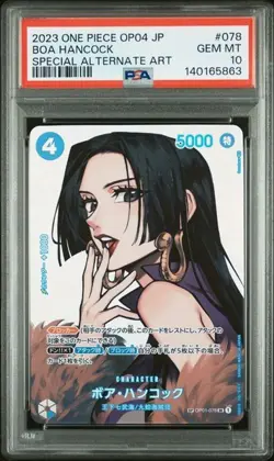 Special Alt Art Boa Hancock One Piece OP04 Kingdoms/Intrigue Japanese 078 PSA 10 - Image 1