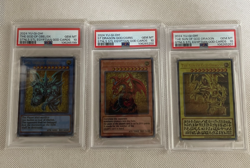 YuGiOh TCG 25th Anniversary Stainless Steel Egyptian God Card SET PSA10 - Image 1