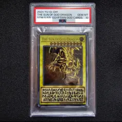 YuGiOh PSA 10 GEM MINT The Sun of God Dragon Stainless Steel Egyptian God Card - Image 1