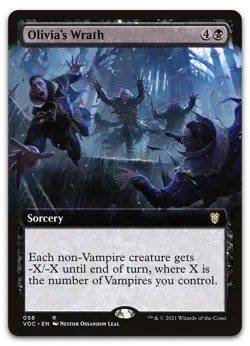 Olivia's Wrath (Extended Art) #58 (NM) Crimson Vow VOC Magic MTG - Image 1