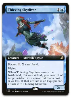 Thieving Skydiver (Extended Art) #335 (NM) Zendikar Rising ZNR Magic MTG - Image 1