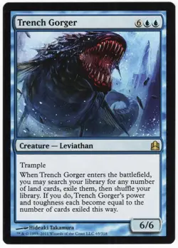 Trench Gorger Commander 2011 Blue Rare Creature MTG NM AZ1 - Image 1