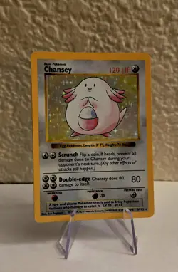 Chansey - 3/102 Pokemon Base Set - Unlimited Edition Holo Rare Shadowless LP- - Image 1