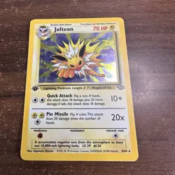 Jolteon 1st Edition Jungle Foil Holo # 4/64 Holographic Rare Pokemon Card - Image 1
