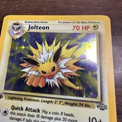 Jolteon 1st Edition Jungle Foil Holo # 4/64 Holographic Rare Pokemon Card - Image 2