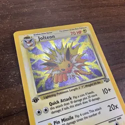 Jolteon 1st Edition Jungle Foil Holo # 4/64 Holographic Rare Pokemon Card - Image 4