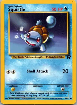 Pokemon TCG Squirtle 68/82 Team Rocket LP - Image 1
