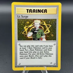 Pokemon Lt. Surge Trainer Gym Heroes 17/132 Holo Rare Unlimited English Card - Image 1