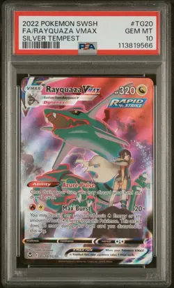 2022 Pokemon Rayquaza VMAX Silver Tempest #TG20 Trainer Gallery PSA 10 English - Image 1