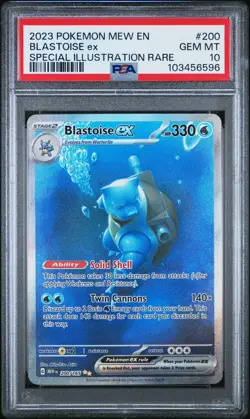 PSA 10 GEM MINT Blastoise EX 200/165 SV:151 English SIR Pokemon Card - Image 1