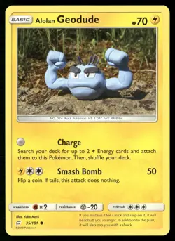 Alolan Geodude 35/181 Common Team Up Pokemon Near Mint - Image 1