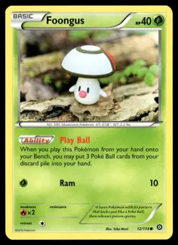 Foongus 12/114 Common Steam Siege Pokemon Near Mint - Image 1
