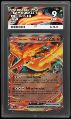 Pokemon TCG Team Rocket's Moltres EX Eng #31 Ace Graded Gem Mint 9 - Image 1