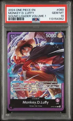 2024 One Piece Promos Monkey D. Luffy Sound Loader Volume.1 060 PSA 10 - Image 1