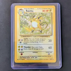 great condition base set 14/102 raichu pokemon card vintage - Image 1