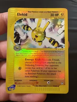 Elekid 9/147 Reverse Holo Aquapolis E Reader 2002 Pokemon Card Baby Pokemon MINT - Image 1