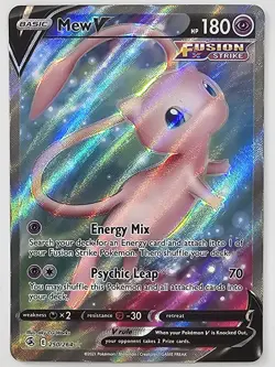 Mew V Full Art 250/264 Ultra Rare Fusion Strike Pokemon TCG Near Mint - Mint - Image 1