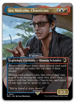 Ian Malcolm, Chaotician (Borderless) #13 (NM) Jurassic World REX Magic MTG - Image 1