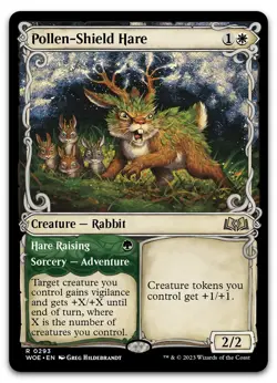 Pollen-Shield Hare (Showcase) #293 (NM) Wilds of Eldraine WOE Magic MTG - Image 1