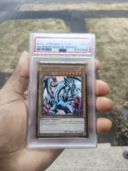 Yugioh PSA 9 MINT Blue-Eyes White Dragon MGED-EN001 1st Maximum Gold: El Dorado - Image 1