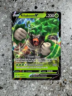 Pokemon TCG Cards Rillaboom V SWSH014 Black Star Promo Holo MINT - Image 1