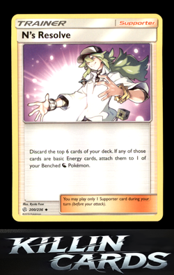N's Resolve 200/236 Uncommon SM - Cosmic Eclipse Pokemon Card NM - Image 1