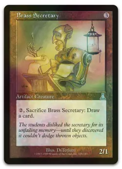 Brass Secretary #128 (Foil) (NM) Urza's Destiny UDS Magic MTG - Image 1