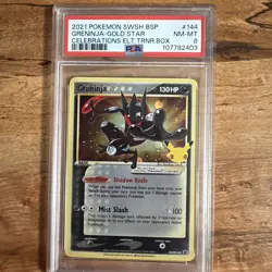 2021 POKEMON SWSH BLACK STAR PROMO #144 GRENINJA-GOLD STAR PSA 8 - Image 1