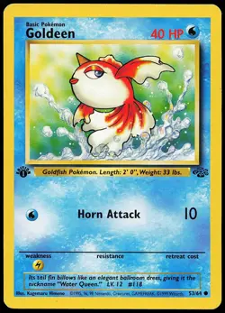 Goldeen 53/64 Common Jungle 1st Edition Pokemon Card - Image 1
