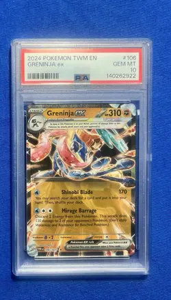 2024 POKEMON TWM EN-TWILIGHT MASQUERADE #106 GRENINJA EX PSA 10 - Image 1