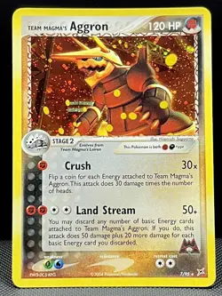 Team Magma’s Aggron Holo 7/95 Pokemon Card 2004 EX Magma vs Aqua WOTC NM - Image 1