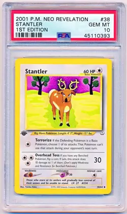 Pokemon Neo Revelation Stantler 1st Edition #38 PSA 10 - POP 63 - Image 1