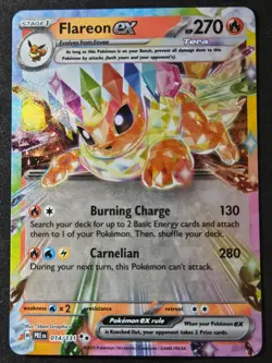 Pokemon TCG Flareon ex Double Rare Holo Prismatic Evolutions 014/131 (1B) - Image 1
