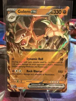 Pokemon Golem ex 330HP Sv: Scarlet & Violet 151 076/165 Double Rare Holo Stage 2 - Image 1