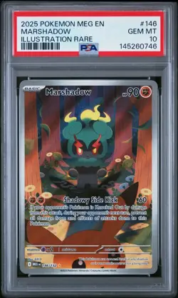2025 Pokemon Meg EN-Mega Evolution Marshadow Illustration Rare PSA 10 #146 - Image 1