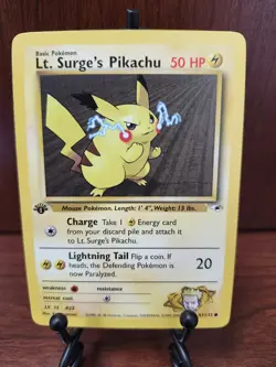 Pokemon 1st Edition Lt. Surge’s Pikachu 81/132 - Gym Heroes - NM Near Mint Vtg - Image 1