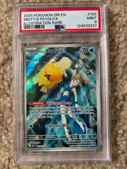 2025 Pokemon MISTYS PSYDUCK Destined Rivals Illustration Rare 193/182 PSA 9 JFB4 - Image 1