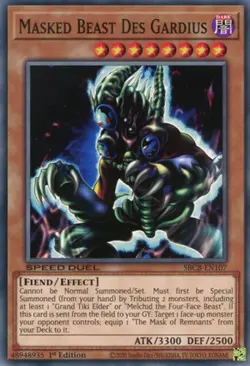 Lightly Played, English Yu Gi Oh Masked Beast Des Gardius - SBCB-EN107 - Secret - Image 1